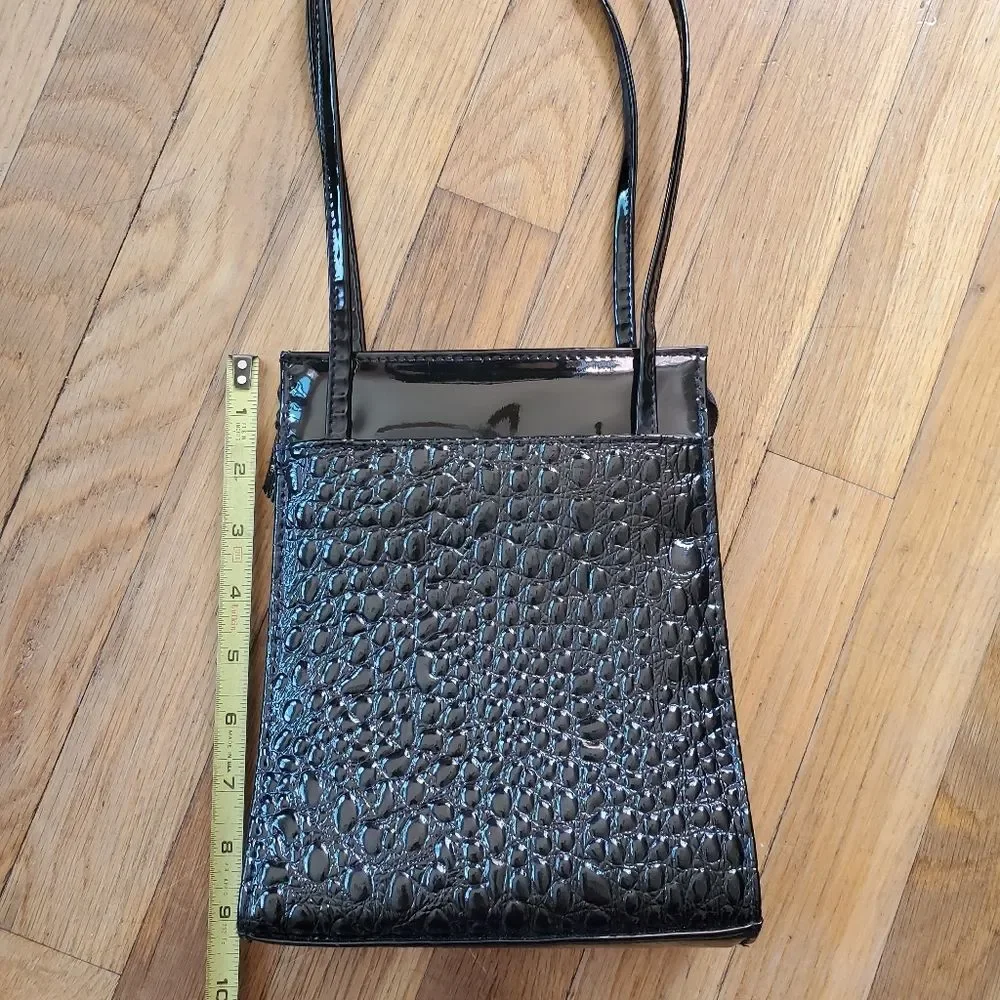 Black Embossed Shaped Shoulder‎ Bag Purse